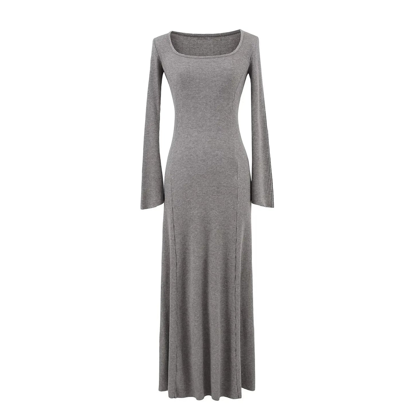 Women 2025 Spring New Chic Fashion Square Collar Horn Sleeve Midi Dress Vintage Casual Female Dresses Vestidos Mujer - PratSN