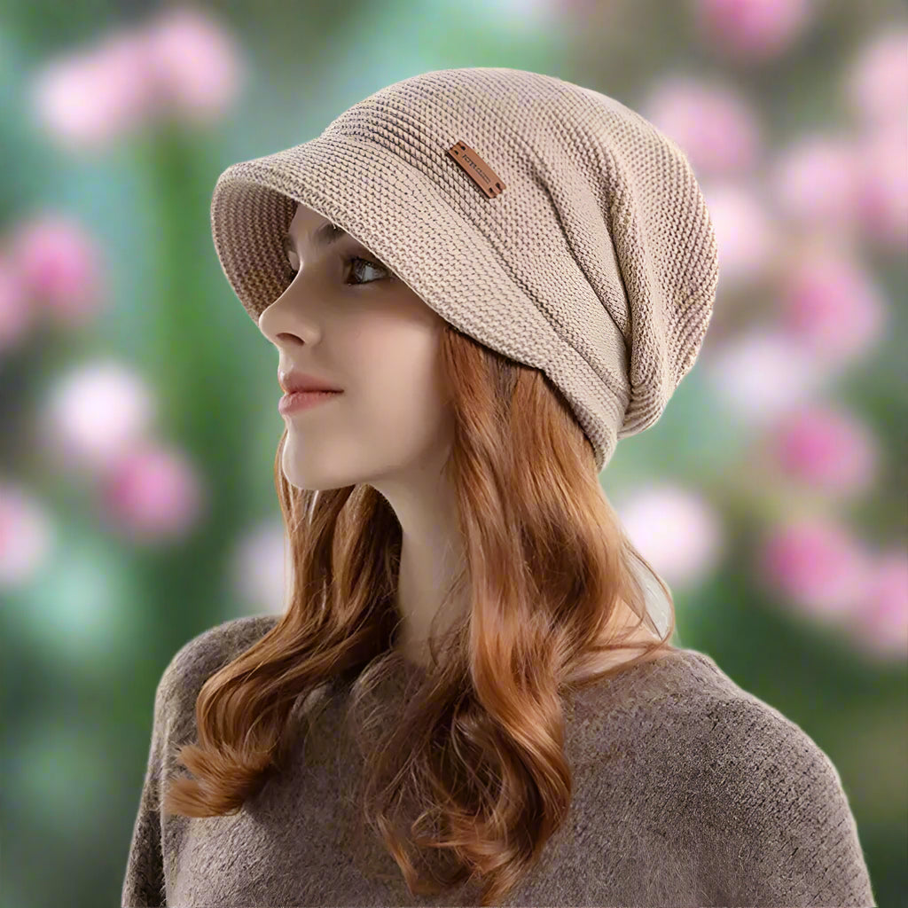 Women Girl Autumn Winter Soft Knitted Hat Warm Thickened Fleece Lined Beanies Casual Outdoor Windproof Bonnet - PratSN