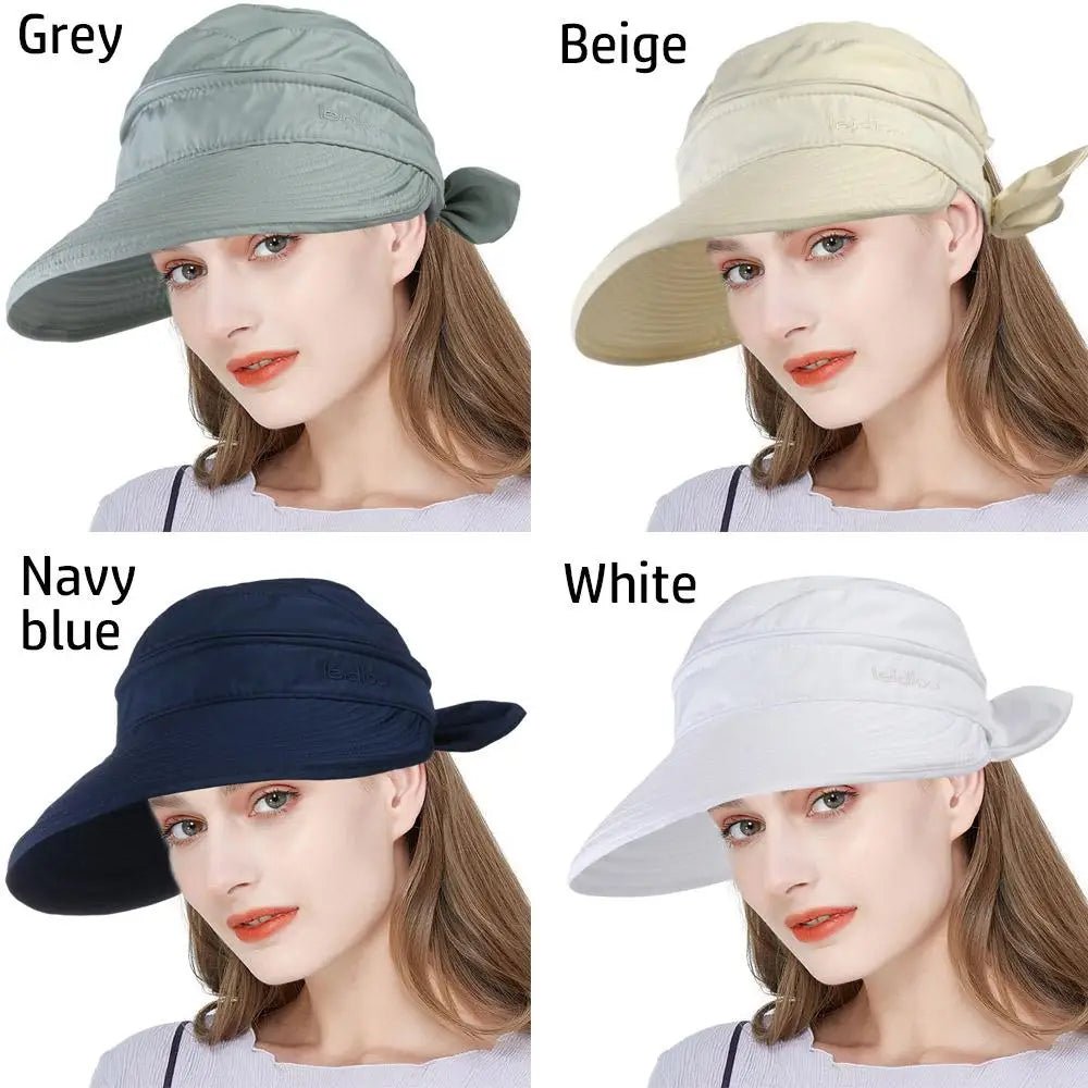 Women Ladies Outdoor Cap Anti - UV Summer Visor Sun Hat Wide Brim Beach Hat - PratSN