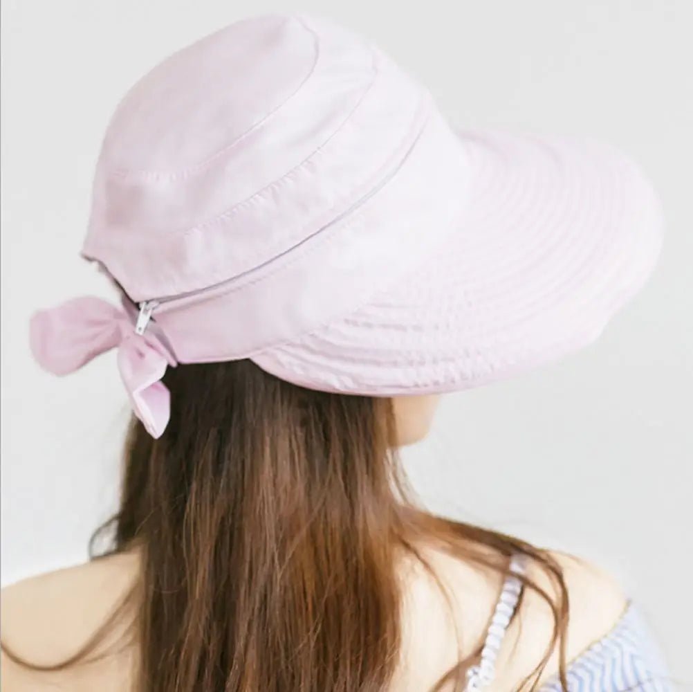 Women Ladies Outdoor Cap Anti - UV Summer Visor Sun Hat Wide Brim Beach Hat - PratSN