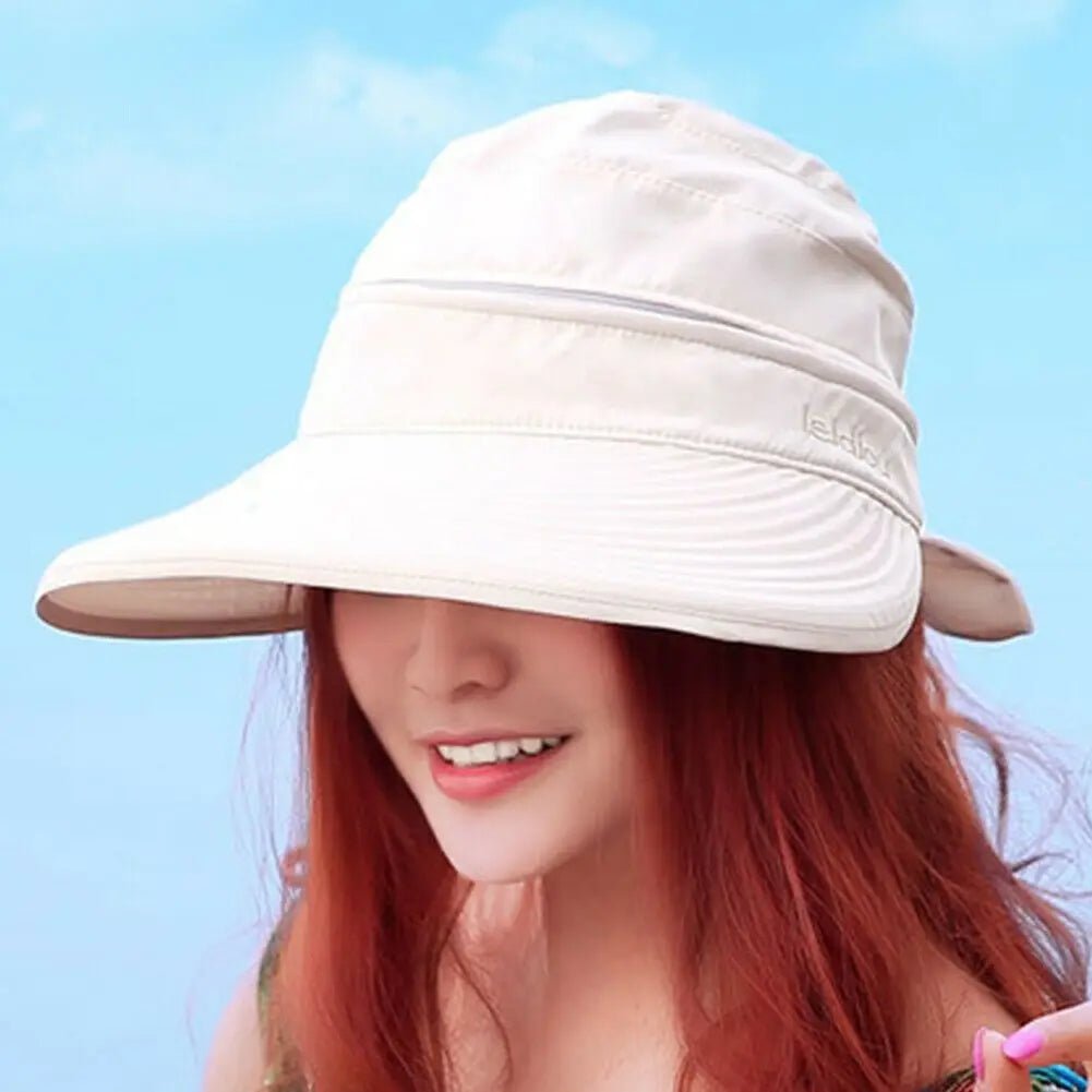 Women Ladies Outdoor Cap Anti - UV Summer Visor Sun Hat Wide Brim Beach Hat - PratSN