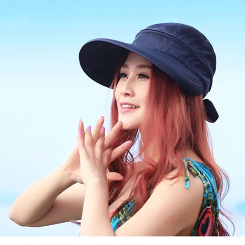 Women Ladies Outdoor Cap Anti - UV Summer Visor Sun Hat Wide Brim Beach Hat - PratSN