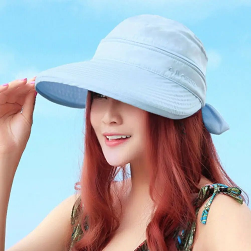 Women Ladies Outdoor Cap Anti - UV Summer Visor Sun Hat Wide Brim Beach Hat - PratSN