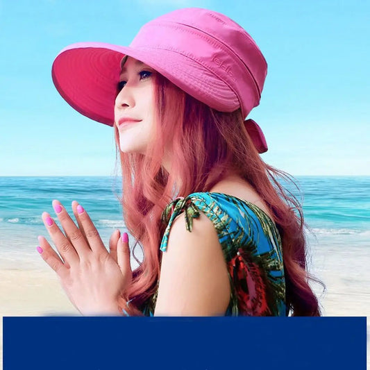 Women Ladies Outdoor Cap Anti - UV Summer Visor Sun Hat Wide Brim Beach Hat - PratSN