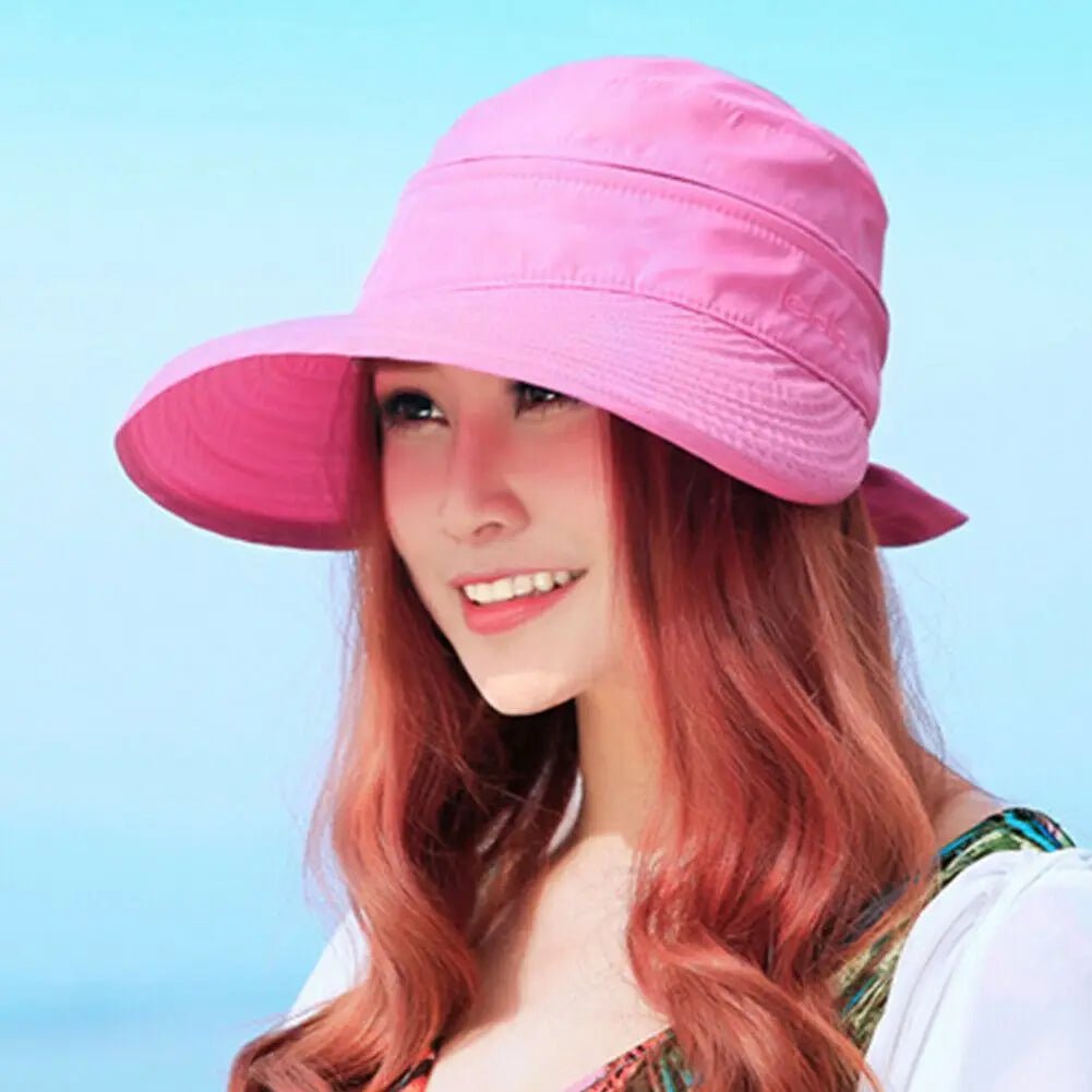Women Ladies Outdoor Cap Anti - UV Summer Visor Sun Hat Wide Brim Beach Hat - PratSN