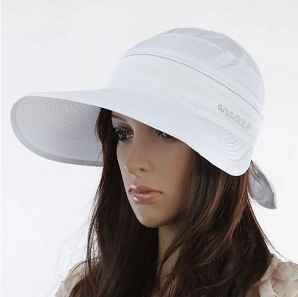 Women Ladies Outdoor Cap Anti - UV Summer Visor Sun Hat Wide Brim Beach Hat - PratSN