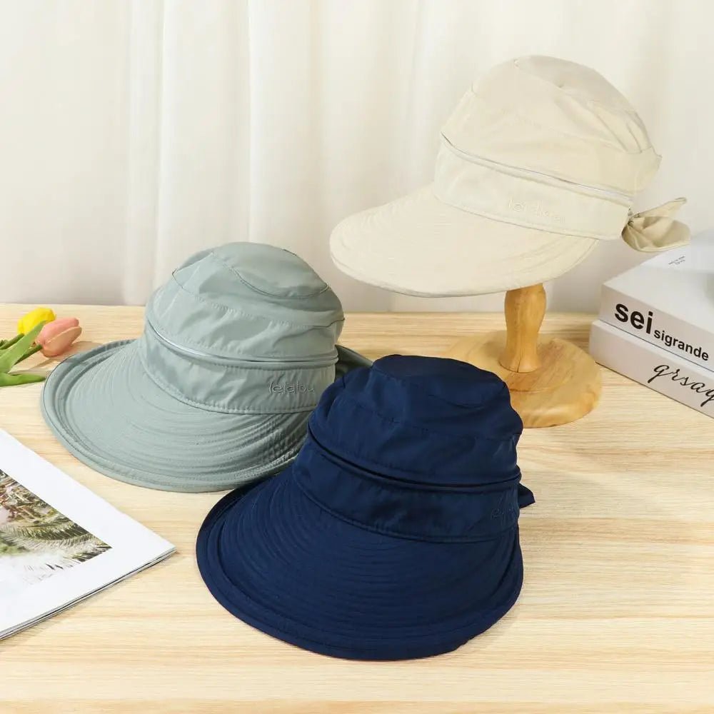 Women Ladies Outdoor Cap Anti - UV Summer Visor Sun Hat Wide Brim Beach Hat - PratSN