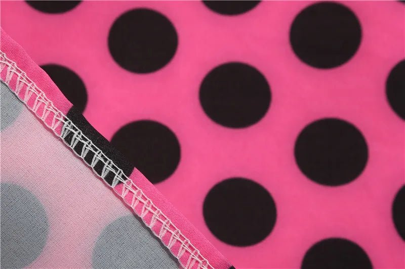 Women Retro Summer Dresses 50s 60s Sleeveless V - neck Polka Dot Bow Ball Grown Party Sundress Robe Vestidos - PratSN