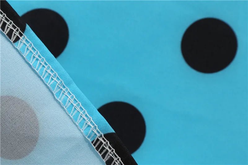 Women Retro Summer Dresses 50s 60s Sleeveless V - neck Polka Dot Bow Ball Grown Party Sundress Robe Vestidos - PratSN