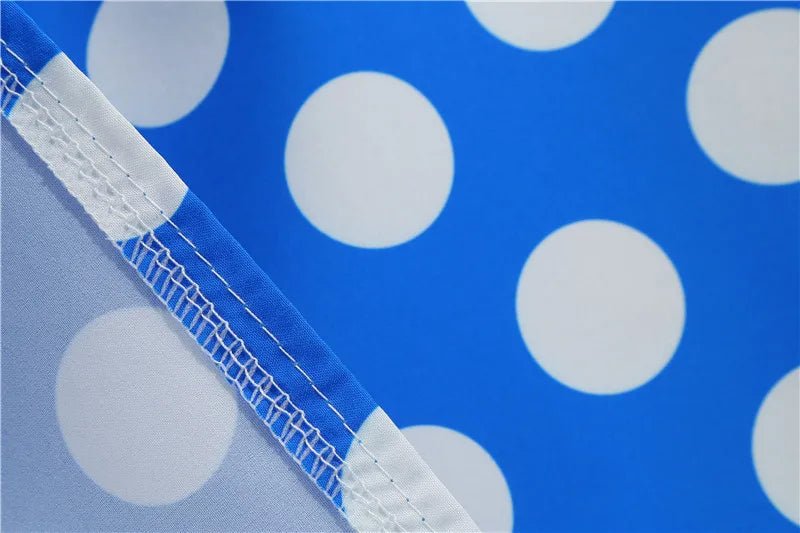 Women Retro Summer Dresses 50s 60s Sleeveless V - neck Polka Dot Bow Ball Grown Party Sundress Robe Vestidos - PratSN