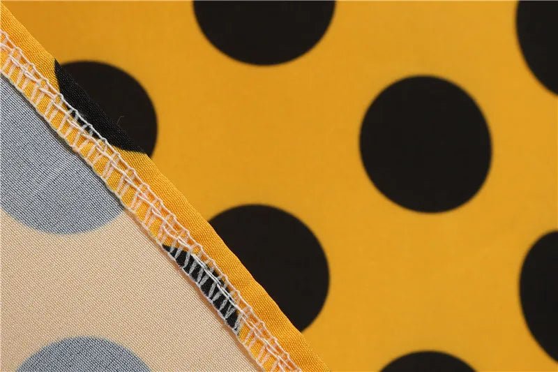 Women Retro Summer Dresses 50s 60s Sleeveless V - neck Polka Dot Bow Ball Grown Party Sundress Robe Vestidos - PratSN