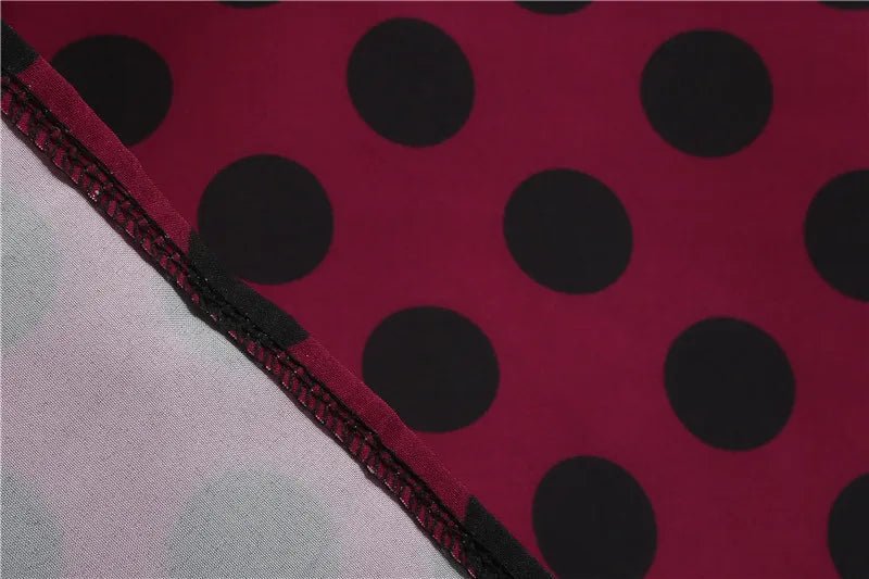 Women Retro Summer Dresses 50s 60s Sleeveless V - neck Polka Dot Bow Ball Grown Party Sundress Robe Vestidos - PratSN