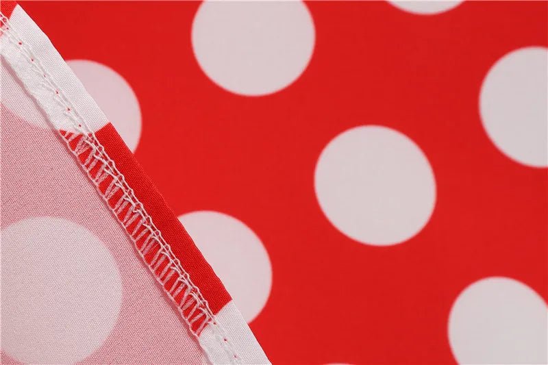 Women Retro Summer Dresses 50s 60s Sleeveless V - neck Polka Dot Bow Ball Grown Party Sundress Robe Vestidos - PratSN