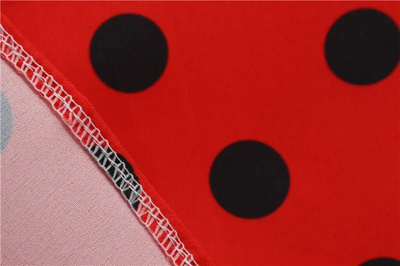 Women Retro Summer Dresses 50s 60s Sleeveless V - neck Polka Dot Bow Ball Grown Party Sundress Robe Vestidos - PratSN