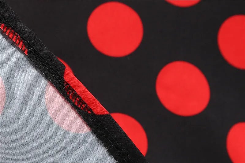 Women Retro Summer Dresses 50s 60s Sleeveless V - neck Polka Dot Bow Ball Grown Party Sundress Robe Vestidos - PratSN