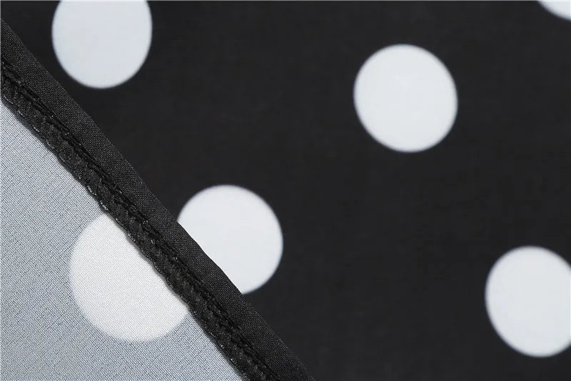 Women Retro Summer Dresses 50s 60s Sleeveless V - neck Polka Dot Bow Ball Grown Party Sundress Robe Vestidos - PratSN