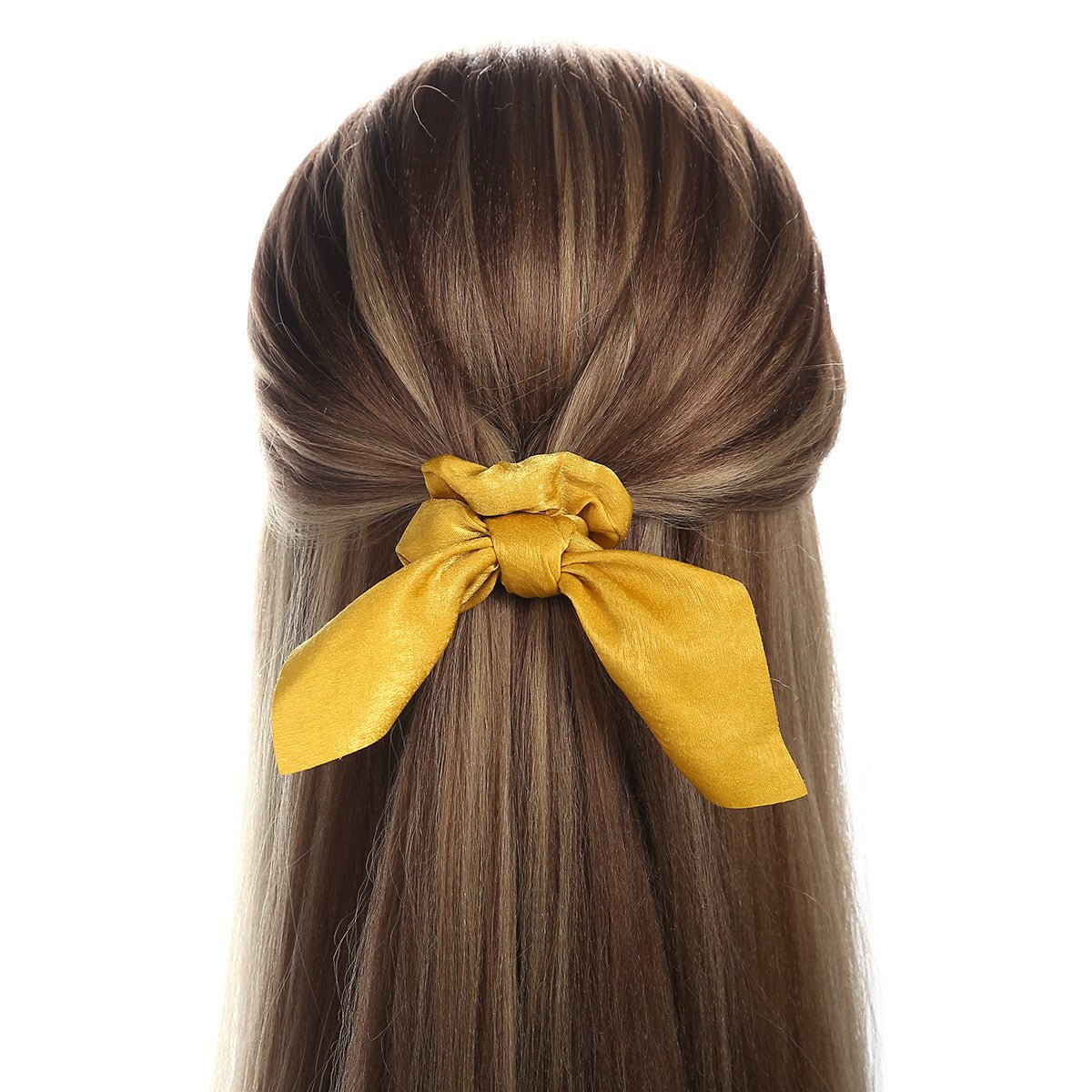 Women Silk Scrunchies Elastic Hair Ties Rabbit Ears Floral Leopard Print Hair Band Ponytail Hair Ropes Girls Accessories - PratSN