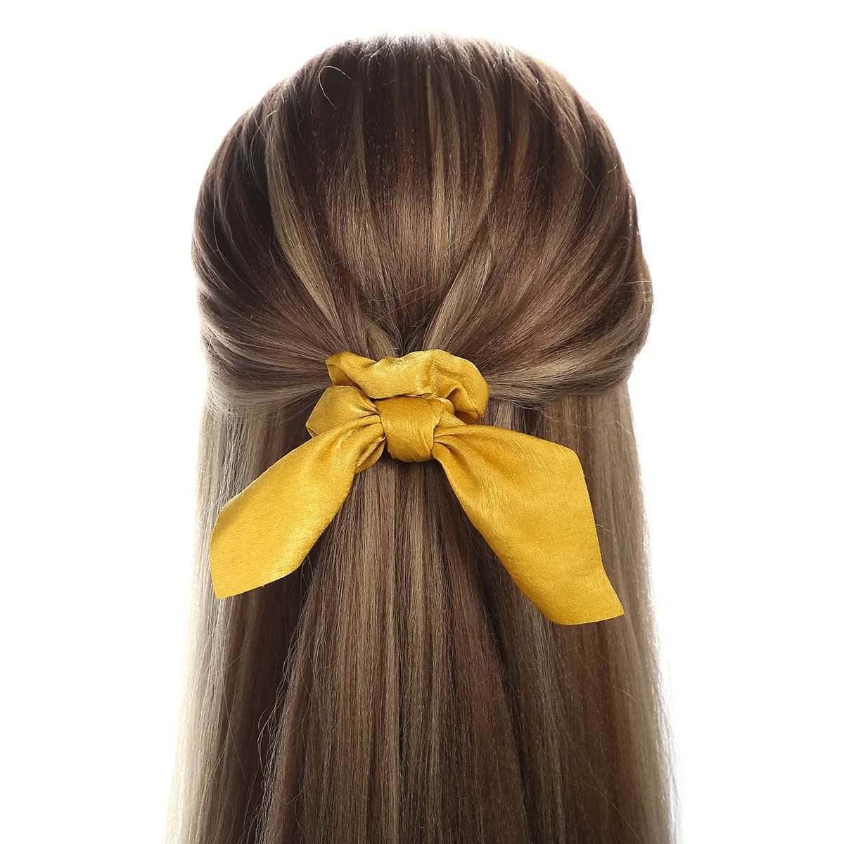 Women Silk Scrunchies Elastic Hair Ties Rabbit Ears Floral Leopard Print Hair Band Ponytail Hair Ropes Girls Accessories - PratSN