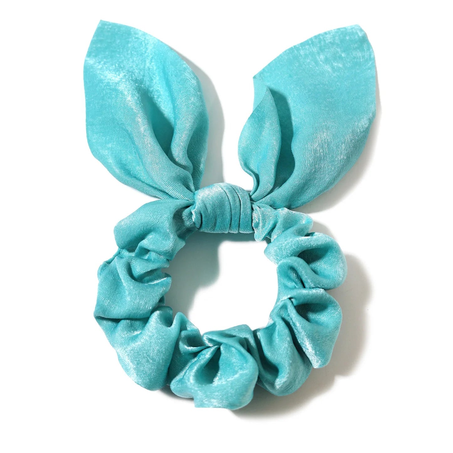 Women Silk Scrunchies Elastic Hair Ties Rabbit Ears Floral Leopard Print Hair Band Ponytail Hair Ropes Girls Accessories - PratSN