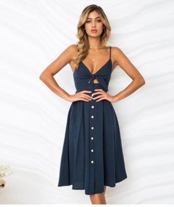 Women Summer Dresses Sleeveless Backless Strap Long Close - fitting Sheath Female Party Evening Dresses Vestidos - PratSN