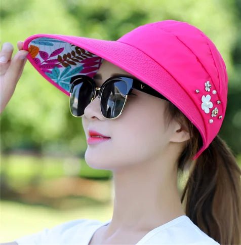 Women Wide Brim Sun Hat UV Protection Caps Floppy Beach Packable Visor Sun Hat - PratSN