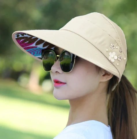 Women Wide Brim Sun Hat UV Protection Caps Floppy Beach Packable Visor Sun Hat - PratSN