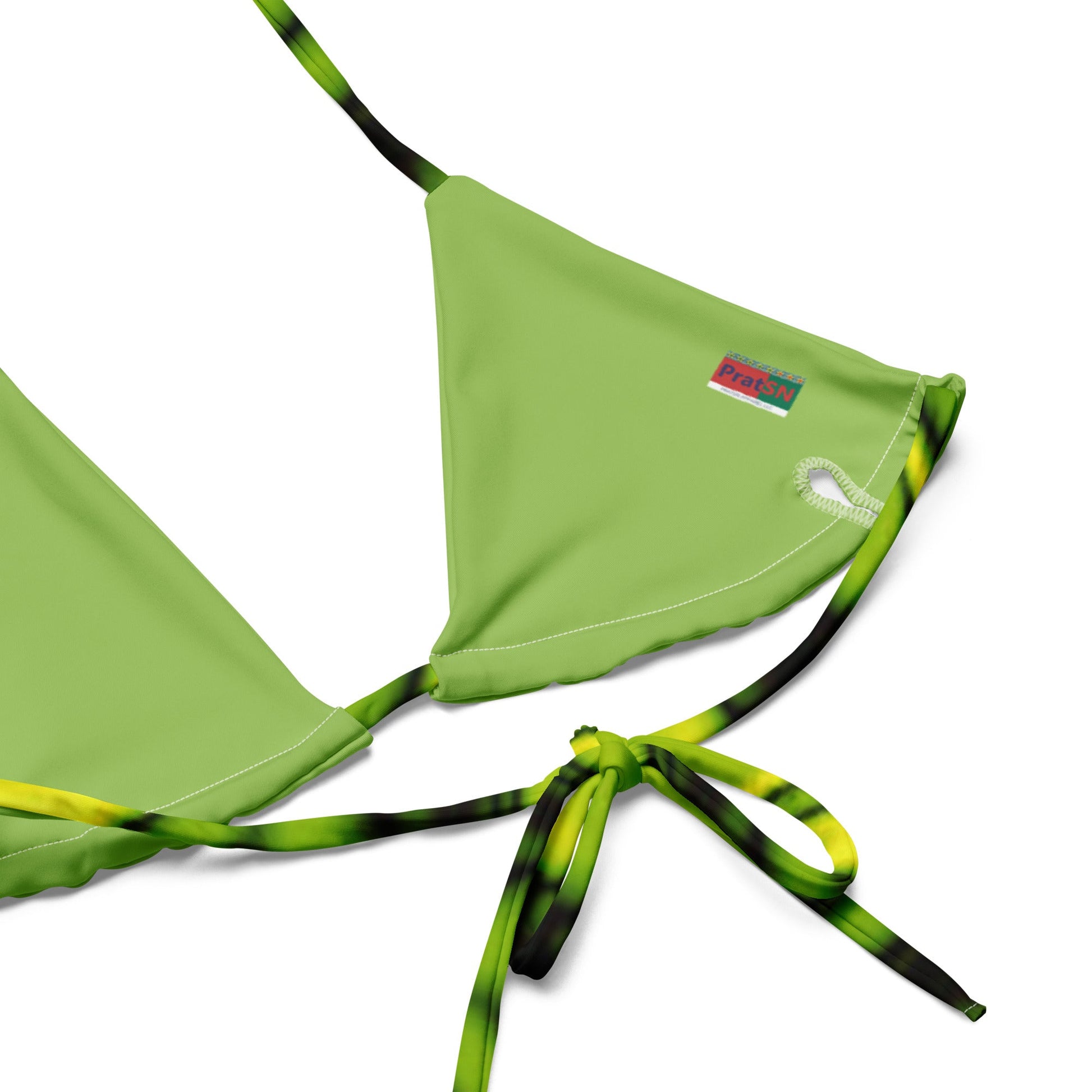 Women's All - over print recycled string bikini, green Bikini, cute Summer Bikini - PratSN