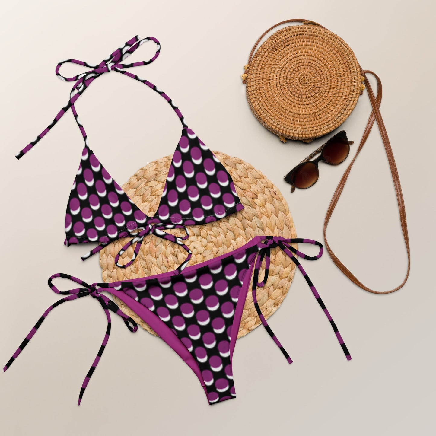 Women's All - over print string bikini, Bathing Suit, Floral Bikini, Cute Summer Bikini - PratSN