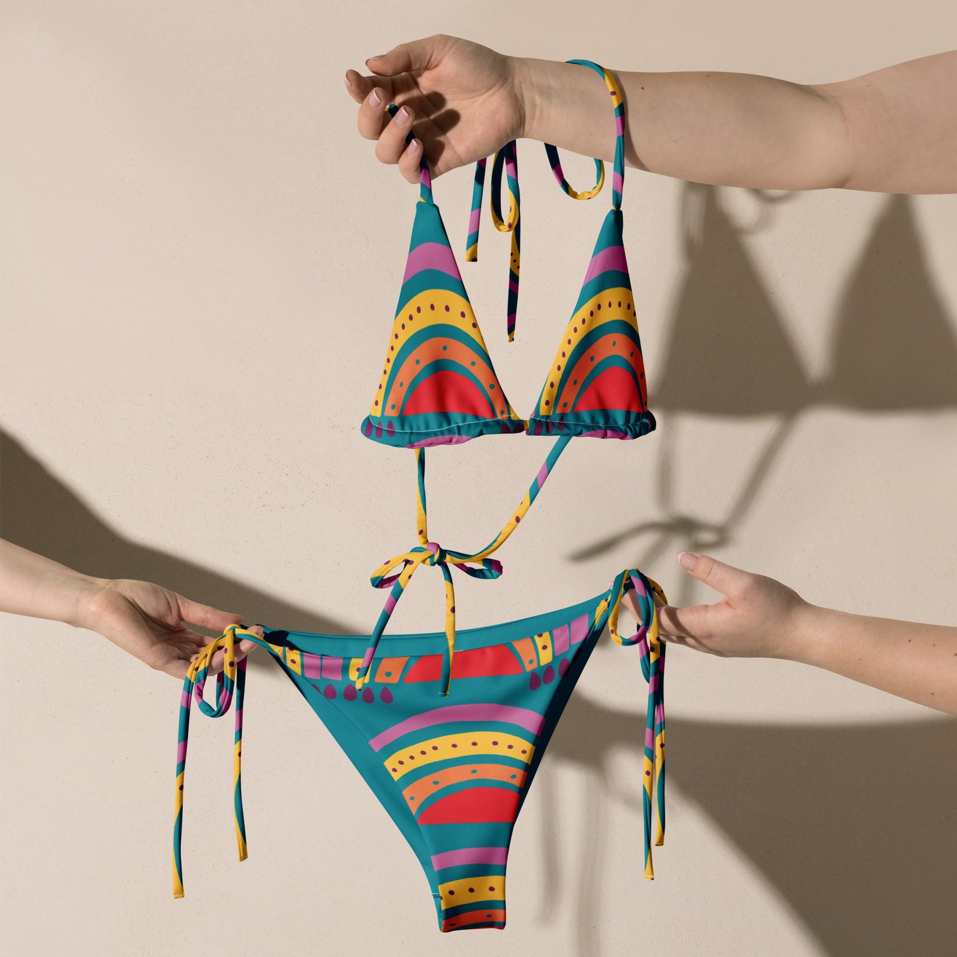 Women's all - over print string bikini, cute Summer Bikini Regular price - PratSN