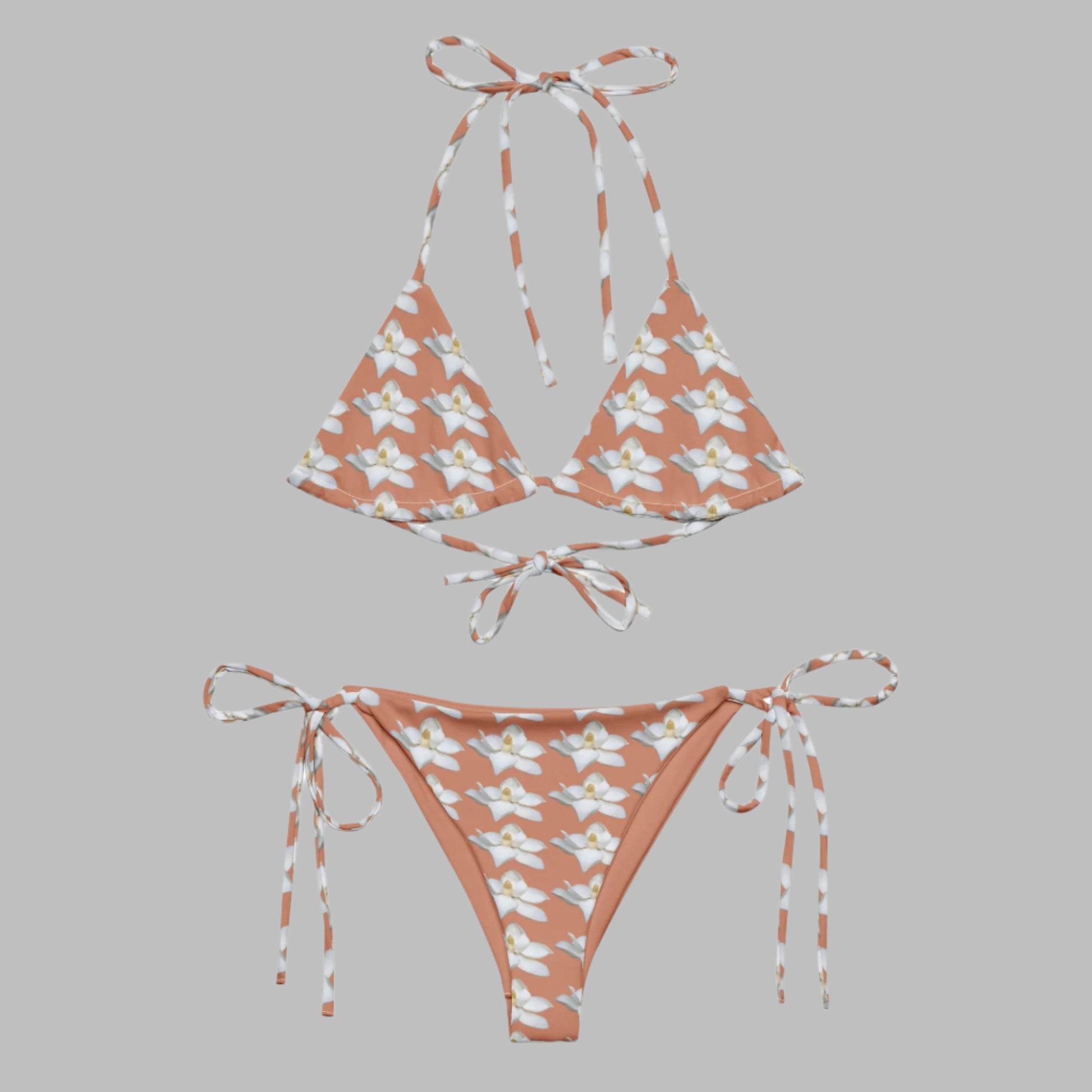 Women's All - over print string bikini, Floral Swimwear, Bathing Suit, Floral Bikini, Cute Summer Bikini - PratSN