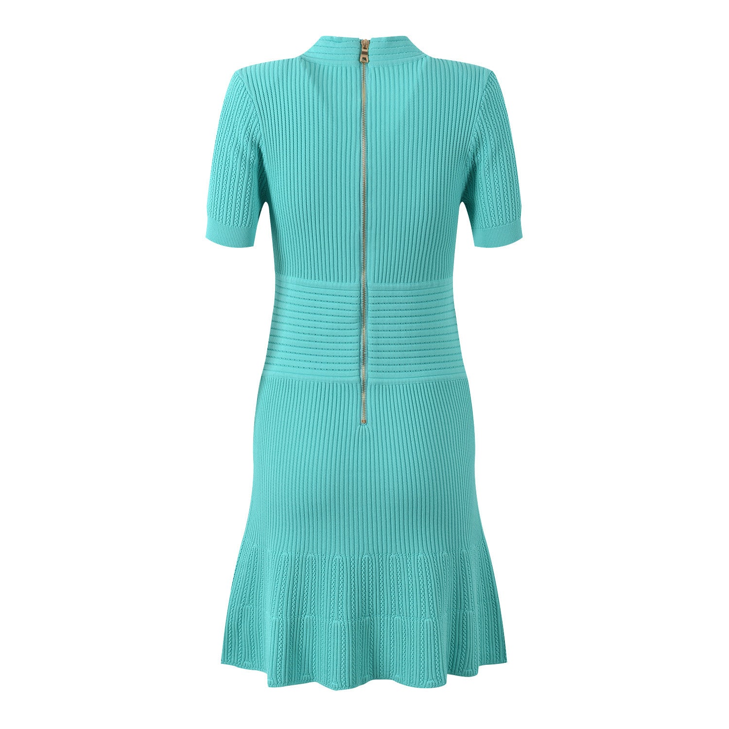 Women's Autumn Light Luxury Metal Buckle V - neck Knitted Dress - PratSN
