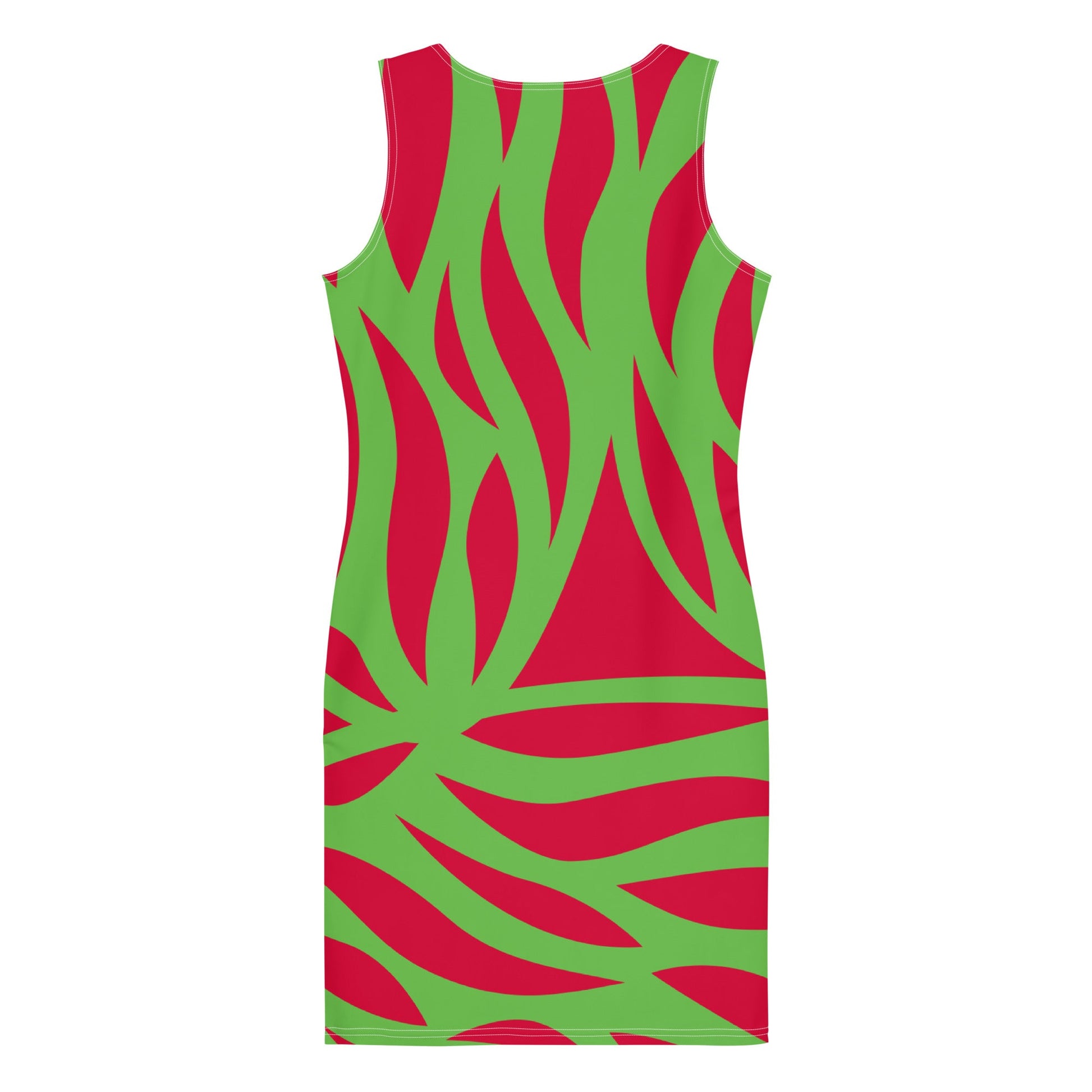 Women's Bodycon dress, Abstract Pattern, Crimson Red and Kelly Green Pencil Dresses, Body hugging fit tank top dress, elegant bodycon, sleeveless dress for your favorite party, summer and spring dress - PratSN