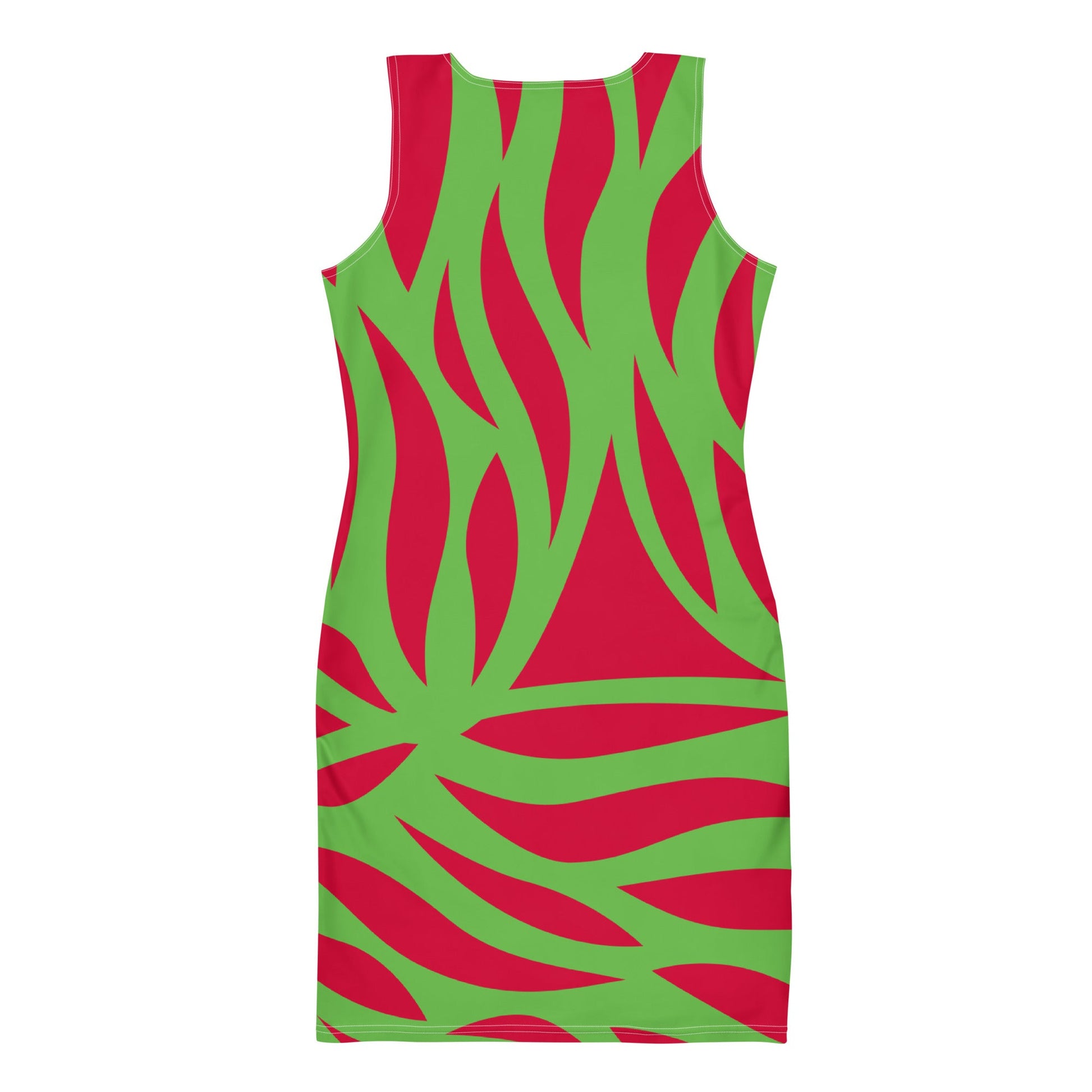 Women's Bodycon dress, Abstract Pattern, Crimson Red and Kelly Green Pencil Dresses, Body hugging fit tank top dress, elegant bodycon, sleeveless dress for your favorite party, summer and spring dress - PratSN