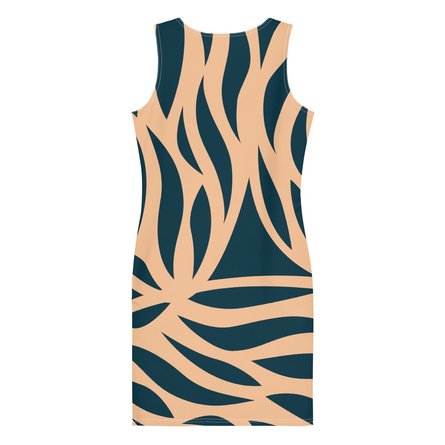 Women's Bodycon dress, Abstract Pattern Dark Blue Pencil Dresses, Body hugging fit tank top dress, elegant bodycon, sleeveless dress for your favorite party, summer and spring dress - PratSN