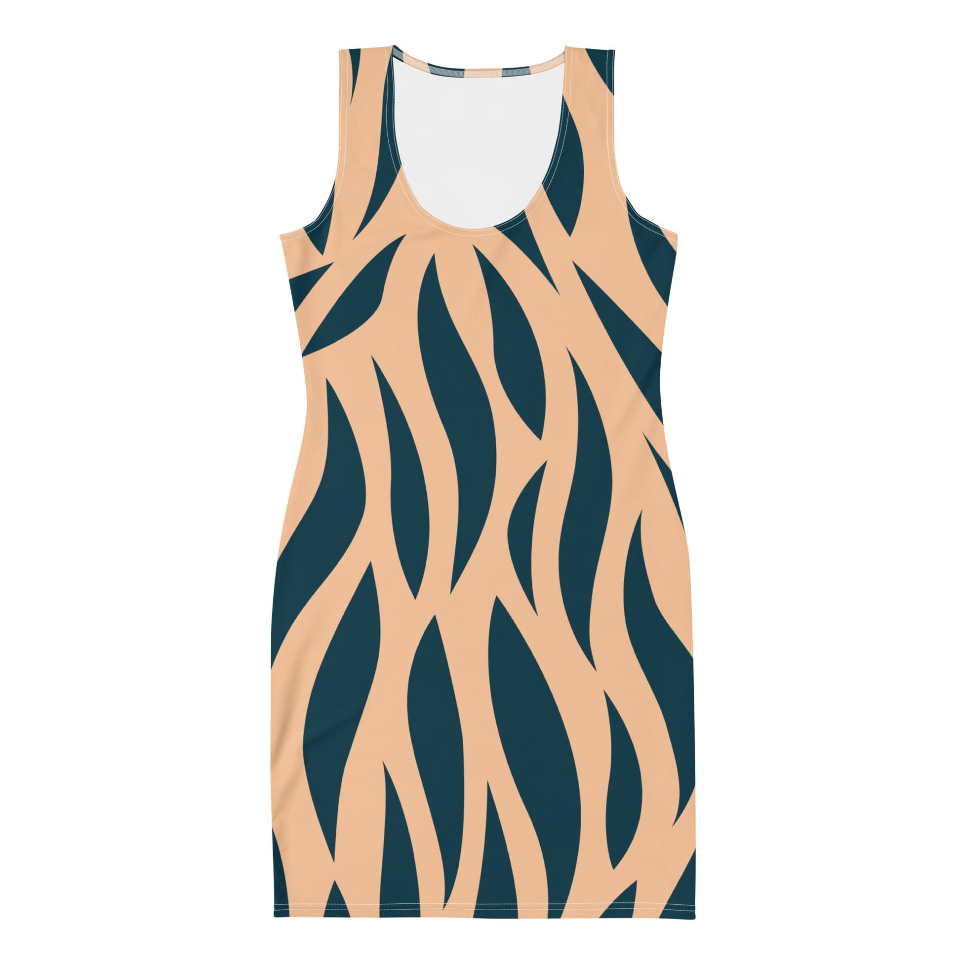 Women's Bodycon dress, Abstract Pattern Dark Blue Pencil Dresses, Body hugging fit tank top dress, elegant bodycon, sleeveless dress for your favorite party, summer and spring dress - PratSN