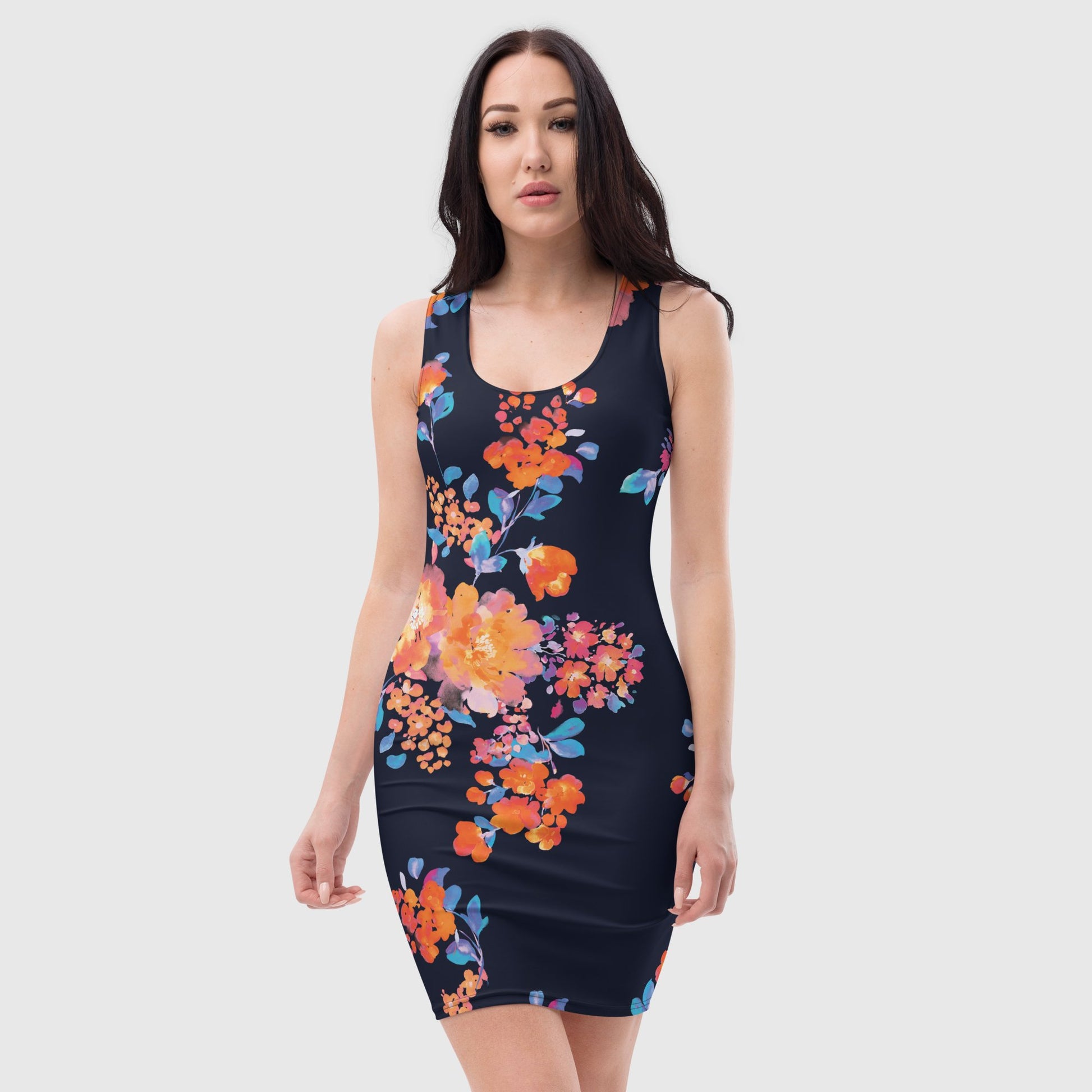 Women's black, pink and sky blue bodycon dress, sleeveless dress for your favorite party, summer and spring dress - PratSN