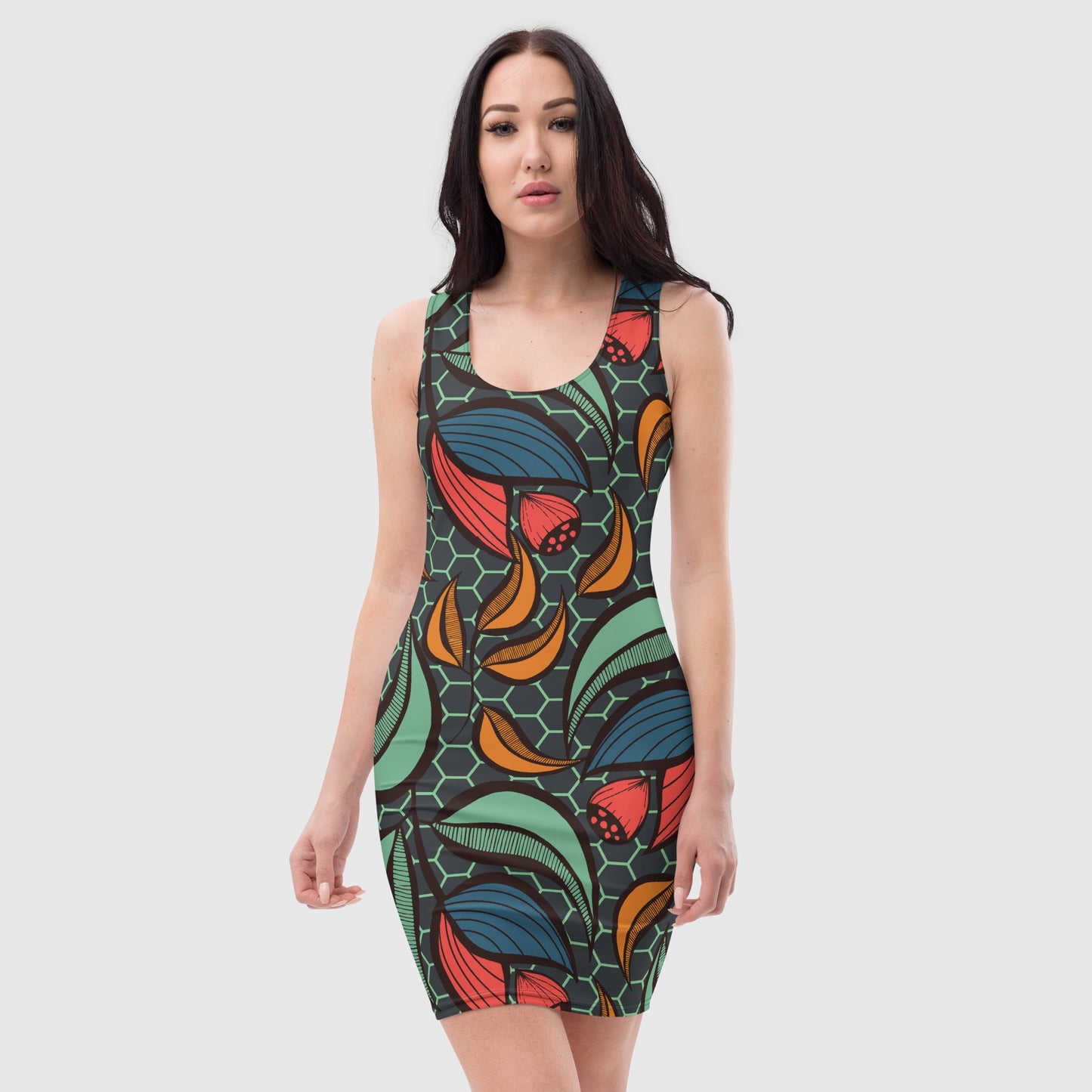 Women's bodycon dress, Multicolor bodycon dress, Boho bodycon dress, Tank top dress, elegant bodycon - PratSN