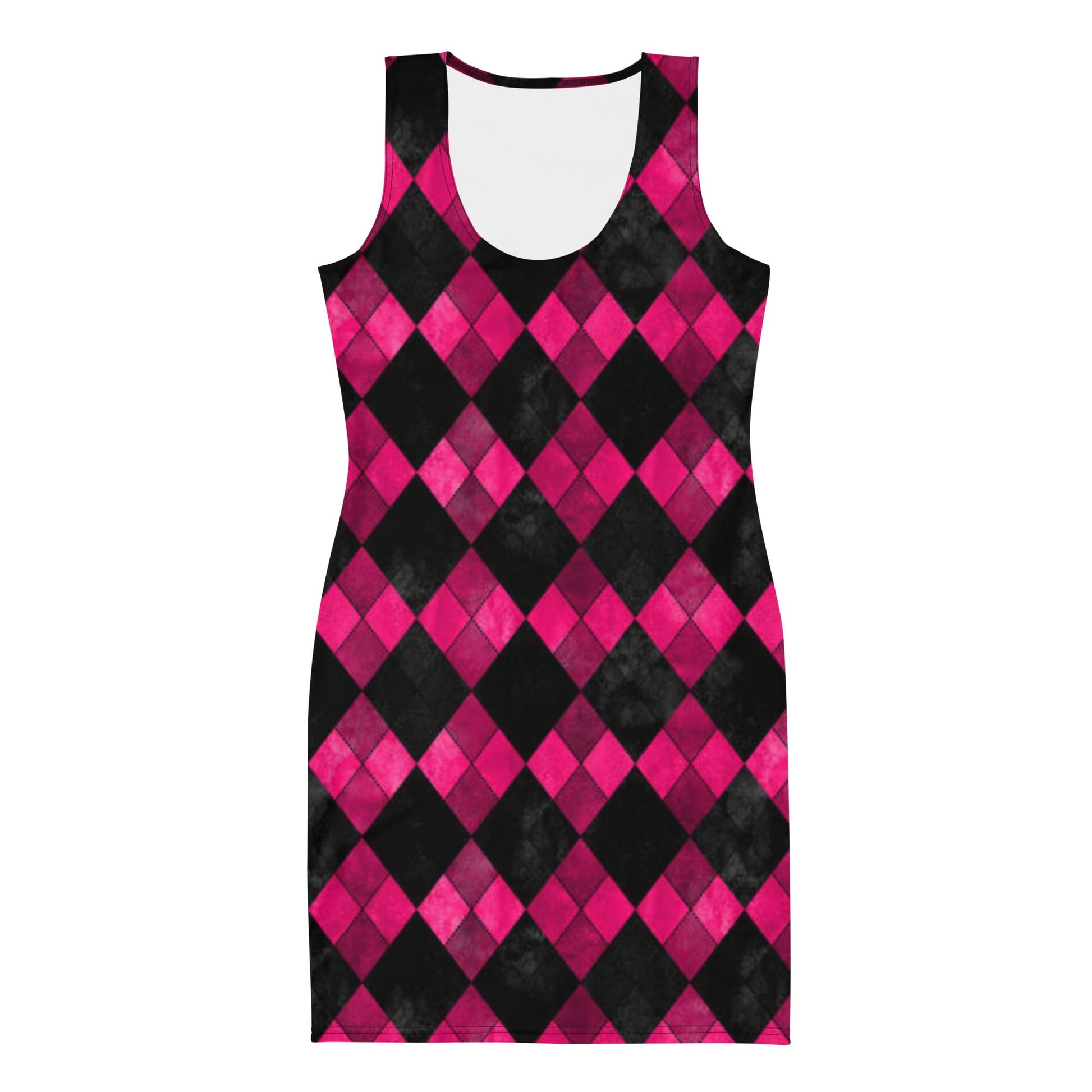 Women's Bodycon dress, Pink Black Geometric Pattern Pencil Dresses, Body hugging fit tank top dress, elegant bodycon, sleeveless dress for your favorite party, summer and spring dress - PratSN