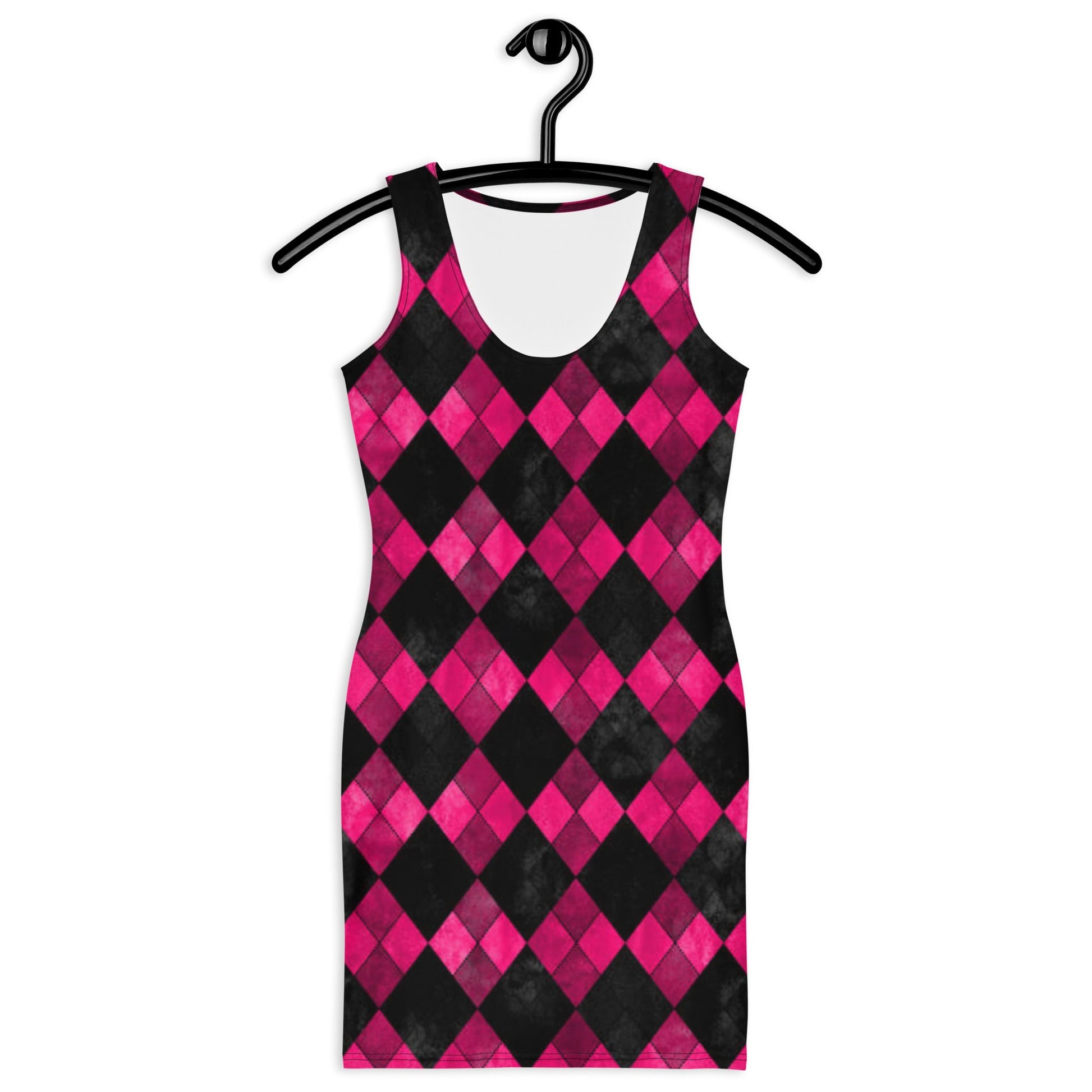 Women's Bodycon dress, Pink Black Geometric Pattern Pencil Dresses, Body hugging fit tank top dress, elegant bodycon, sleeveless dress for your favorite party, summer and spring dress - PratSN