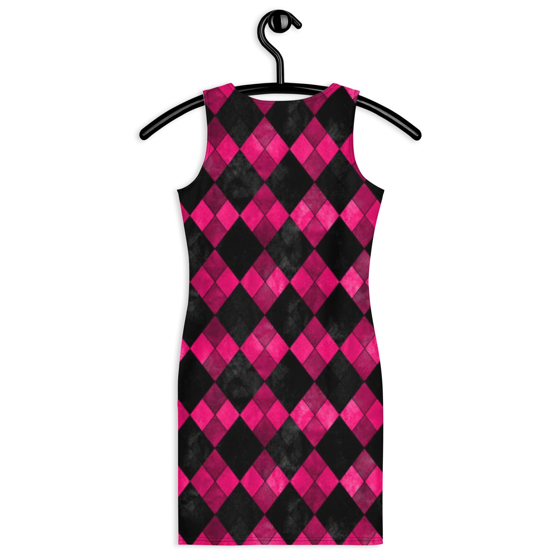 Women's Bodycon dress, Pink Black Geometric Pattern Pencil Dresses, Body hugging fit tank top dress, elegant bodycon, sleeveless dress for your favorite party, summer and spring dress - PratSN