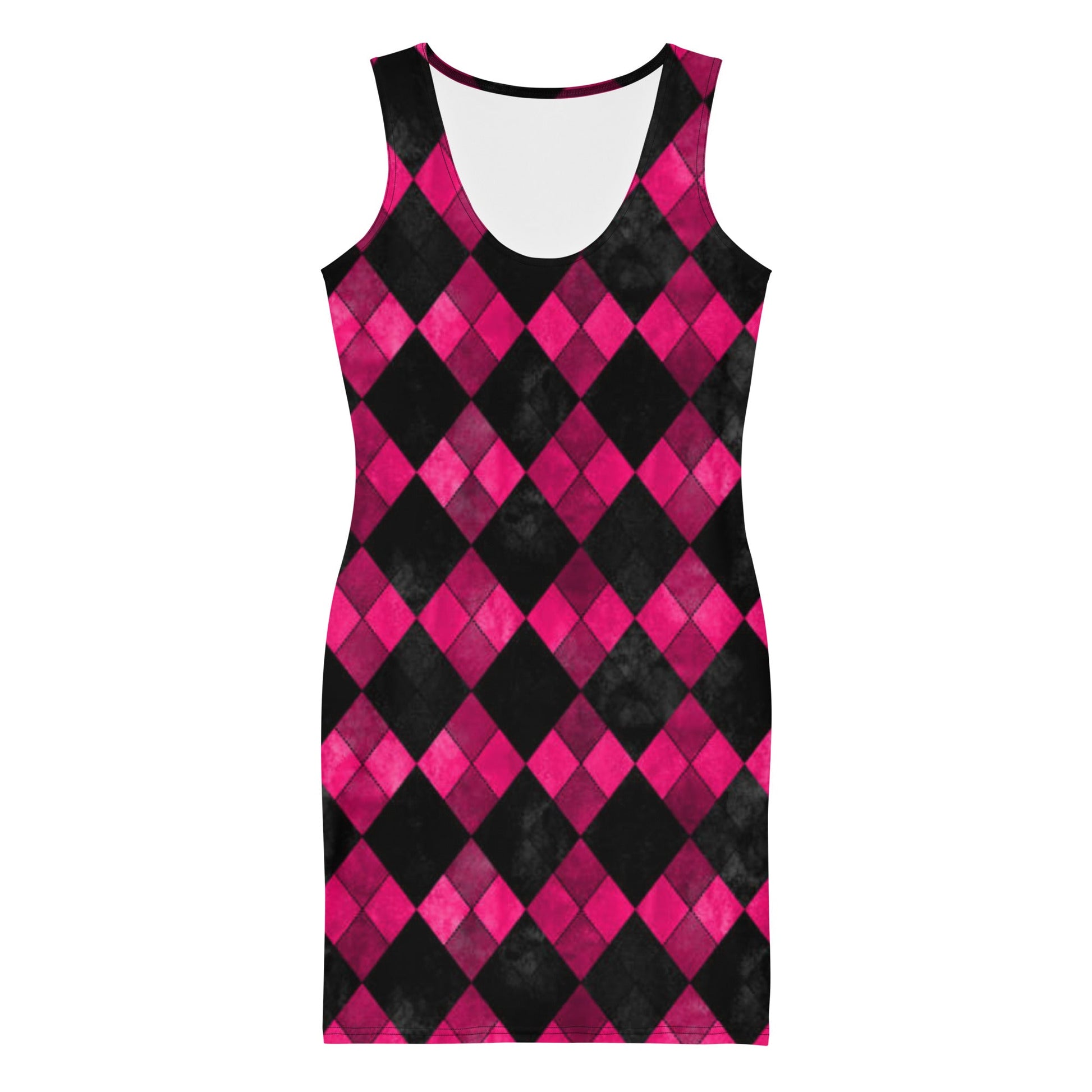 Women's Bodycon dress, Pink Black Geometric Pattern Pencil Dresses, Body hugging fit tank top dress, elegant bodycon, sleeveless dress for your favorite party, summer and spring dress - PratSN