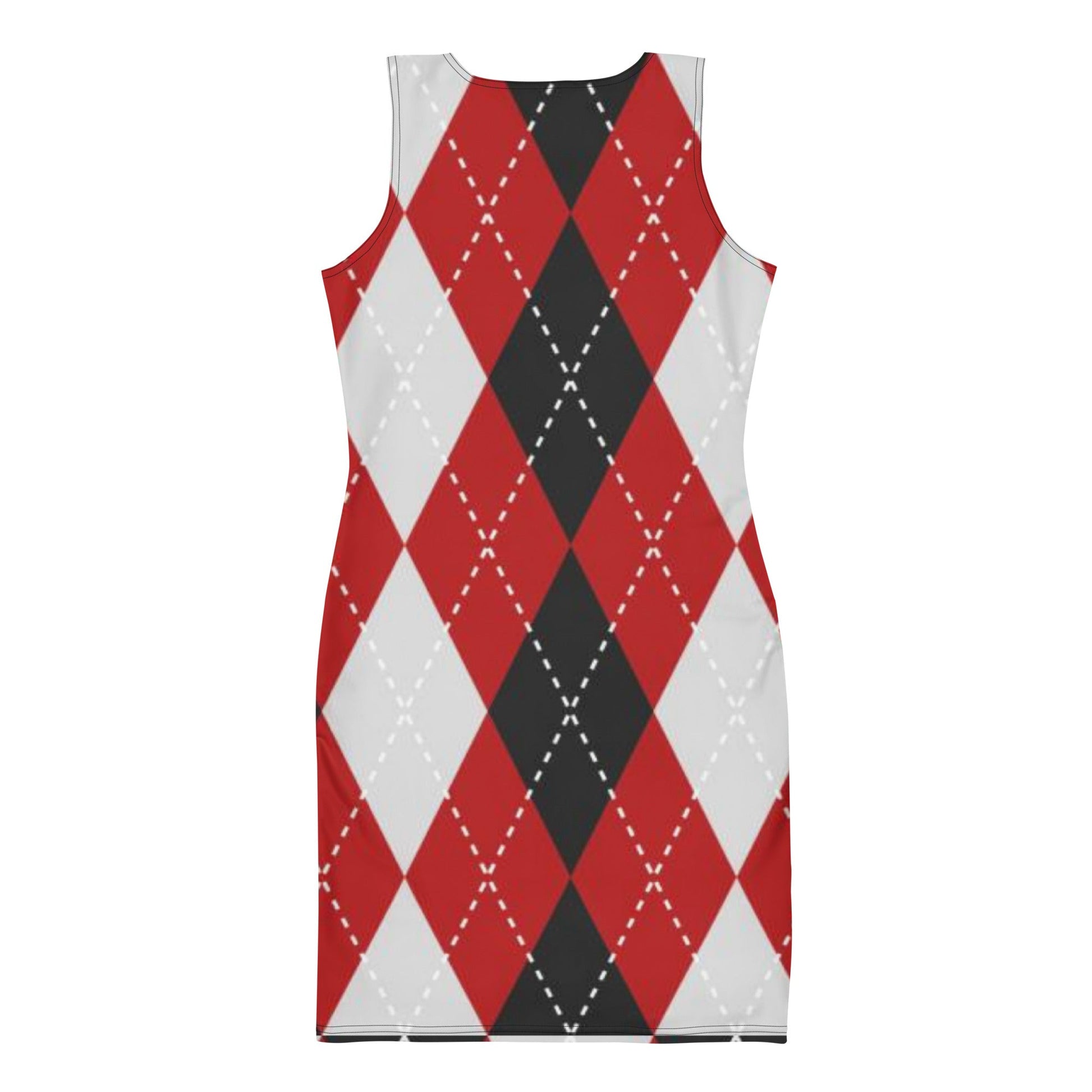 Women's Bodycon dress, Red White Black Pencil Dresses, Geometric Pattern Body hugging fit tank top dress, elegant bodycon, sleeveless dress for your favorite party, summer and spring dress - PratSN