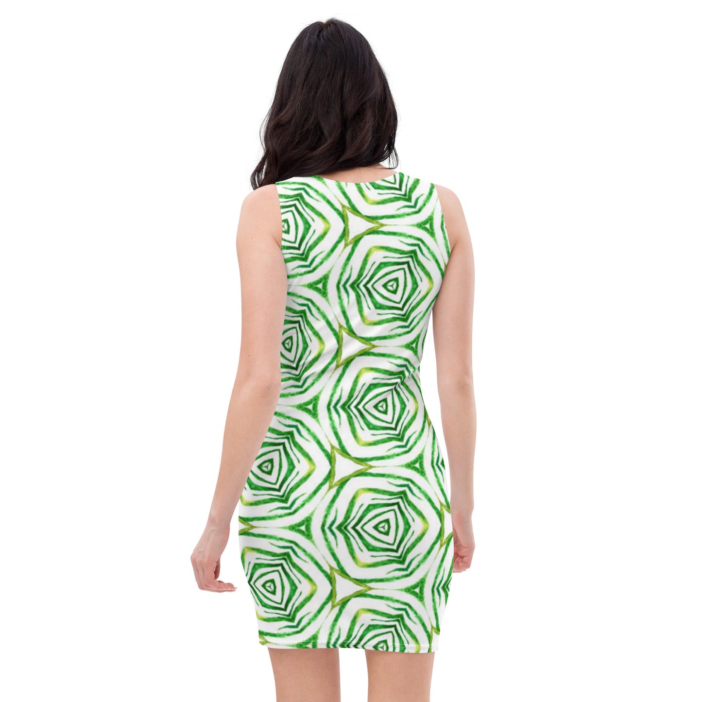 Women's Bodycon dress, Rose White Green Pencil Dresses, Body hugging fit tank top dress, elegant bodycon, sleeveless dress for your favorite party, summer and spring dress - PratSN