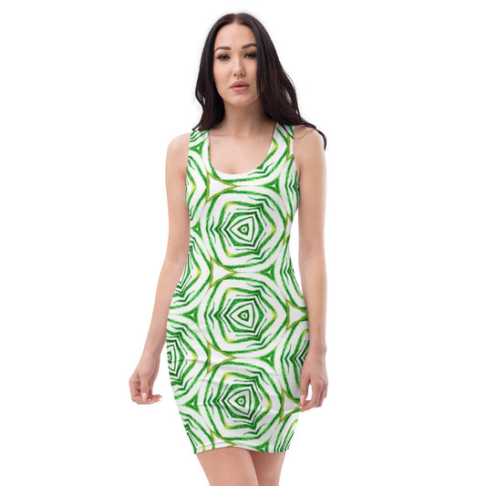 Women's Bodycon dress, Rose White Green Pencil Dresses, Body hugging fit tank top dress, elegant bodycon, sleeveless dress for your favorite party, summer and spring dress - PratSN