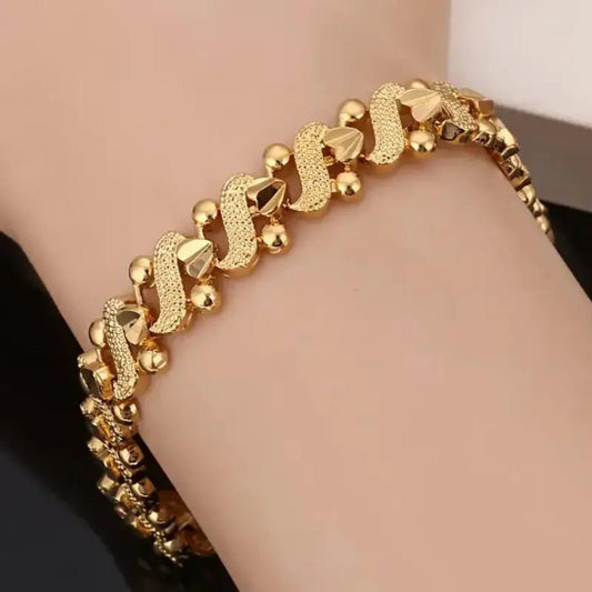 Women's Brass Plated 24k Gold Bracelet - PratSN