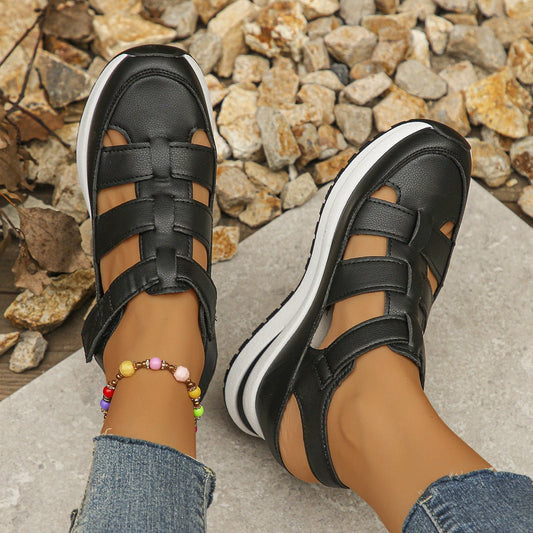 Women's Breathable Shoes Summer Wedge Baotou Hollow - PratSN