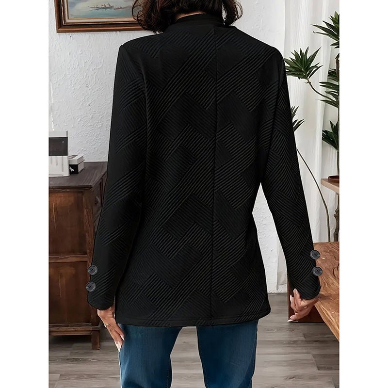 Women's Casual Business Open Front Cardigan Coat Long Sleeve Notch Collar Office Blazer Jacket - PratSN