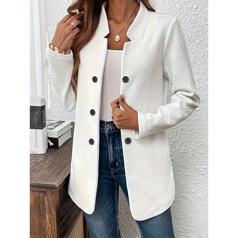 Women's Casual Business Open Front Cardigan Coat Long Sleeve Notch Collar Office Blazer Jacket - PratSN