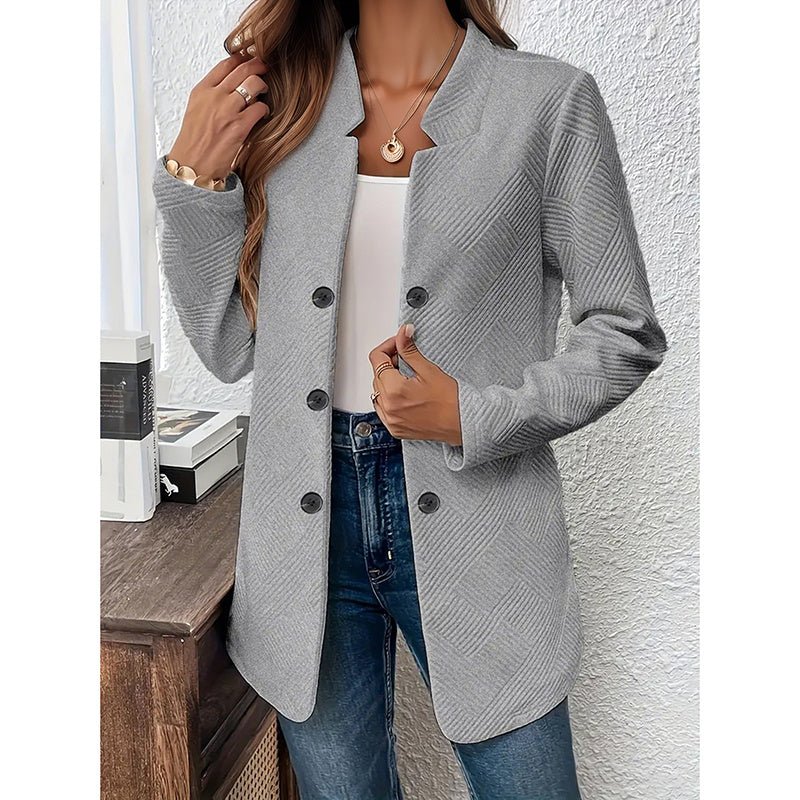 Women's Casual Business Open Front Cardigan Coat Long Sleeve Notch Collar Office Blazer Jacket - PratSN