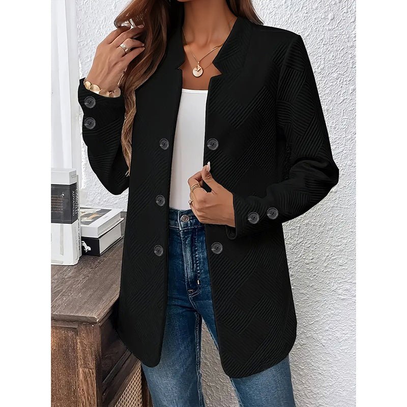 Women's Casual Business Open Front Cardigan Coat Long Sleeve Notch Collar Office Blazer Jacket - PratSN